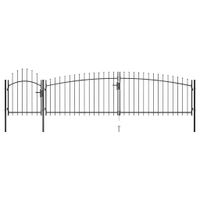 Brama ogrodzeniowa z grotami, 5 x 1,5 m, czarna