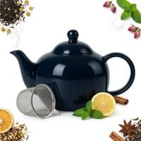 DZBANEK ZAPARZACZ SITKO DO HERBATY ZIÓŁ CERAMICZNY 1 L GRANATOWY 22,5×14 CM