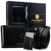 portfel i pasek box ptn n992l-125-k03-bw-7294 blac