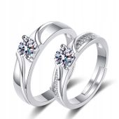 Srebrne OBRĄCZKI ŚLUBNE STAL PARA Regulowane r.UNI