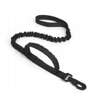 Smycz dla psa rozciągliwa z amortyzatorem z karabińczykiem czarna 140cm
