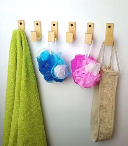 Wieszaki Dziecięce drewniane Haczyk na Kubki ubrania pojedynczy na ścianę na Arena.pl