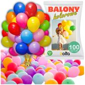 Balony mix kolorowe na urodziny impreza 30 cm duże mocne wytrzymałe 100 szt