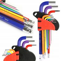 Klucze imbusowe HEX 1.5-10 mm z kulką 9 szt. kolorowe Falon-Tech