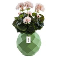 Wazon ceramiczny geometryczny 3D Zielony Ø11 H 22 cm intensywny kolor