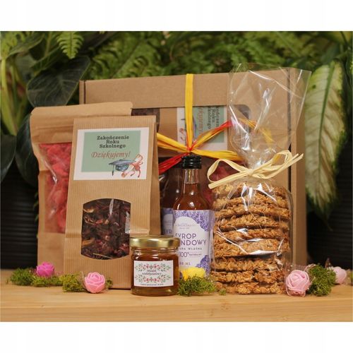 Prezent dla nauczyciela na zakończenie roku Kosz Zestaw prezentowy herbata na Arena.pl