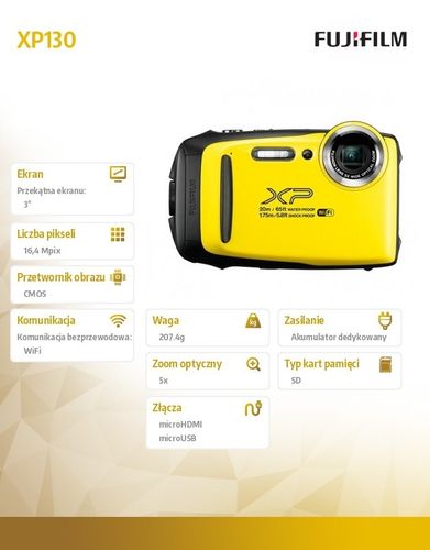 Fujifilm XP130 żółty na Arena.pl