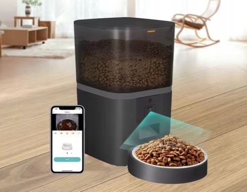 AUTOMATYCZNY PODAJNIK 6L Z KAMERĄ HD1080p Wi-Fi DOZOWNIK KARMY DLA PSA KOTA na Arena.pl