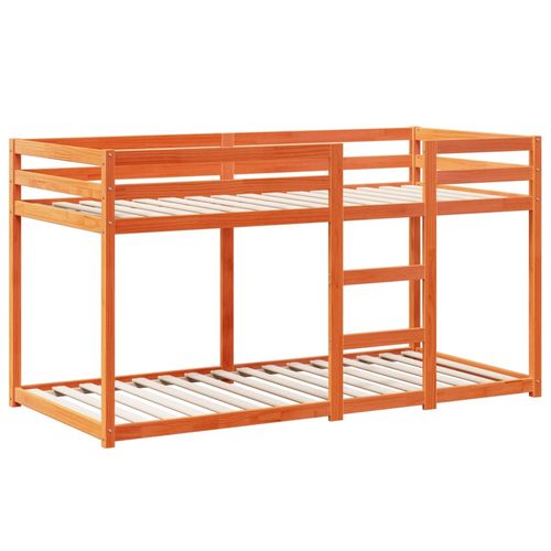 Łóżko z piętrem i daszkiem, woskowy brąz, 90x200 cm, sosnowe na Arena.pl