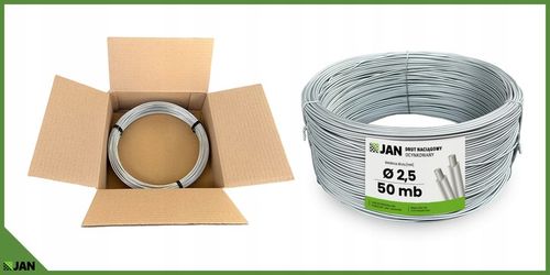 DRUT ocynkowany NACIĄGOWY sadowniczy 2,5 do SIATKI OGRODZENIOWEJ 50m na Arena.pl