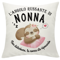 Poszewka na poduszkę z kieszeniami Prezent na Dzień Babci biała 45x45 cm