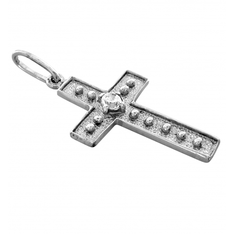 SREBRNY KRZYŻYK OZDOBNY Z CYRKONIĄ SREBRO PRÓBY 925 DOSTĘPNY W RÓŻNYCH KOLORACH na Arena.pl