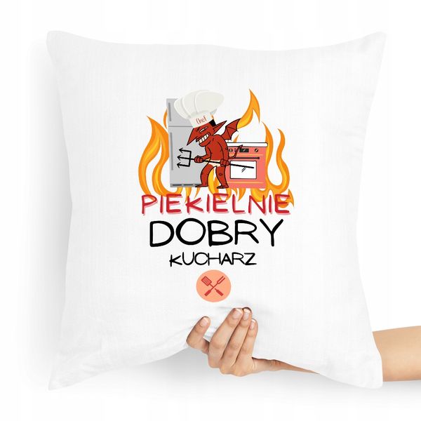 Poduszka Dla Kucharza Prezent Piekielnie Dobry Z Nadrukiem Ze Zdjęciem zdjęcie 1