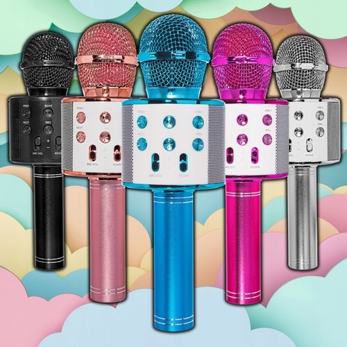 BEZPRZEWODOWY MIKROFON DLA DZIECI ZESTAW DO KARAOKE BLUETOOTH ETUI USB na Arena.pl