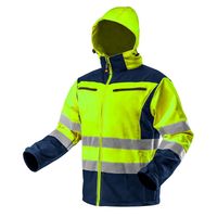 kurtka robocza ostrzegawcza softshell z kapturem żółta l - t n81-700-l
