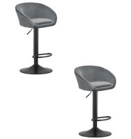 Hoker EAST - aksamit szary / baza czarna x 2