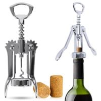 Korkociąg Stalowy do Otwierania Wina Butelek Otwieracz do Kapsli Mocny 2w1