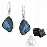 Kolczyki srebrne polerowane pr. 925 Piryt Zielony