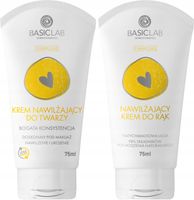 BasicLab Zestaw Nawilżający Krem do Twarzy i Nawilżający Krem do Rąk 75 ml