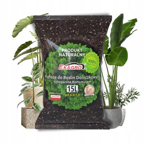 Ziemia Podłoże do Roślin Doniczkowych Zielonych Kwiatów z humusem 15L na Arena.pl
