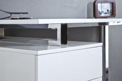 Biurko COMPACT białe - MDF, chrom na Arena.pl
