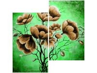 60X60CM BRĄZOWE KWIATY DWU OBRAZ ŚCIAN