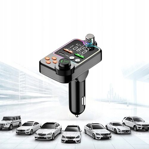 TRANSMITER BLUETOOTH SAMOCHODOWY BT 5.0 ŁADOWANIE QC 3x USB RGB AUDIO FM na Arena.pl