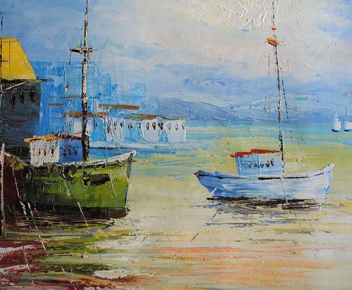 Port, kutry rybackie (60X90cm) na Arena.pl