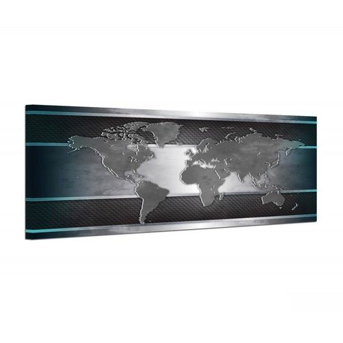 Obraz na płótnie - Canvas, Szara mapa Świata 100x40 na Arena.pl