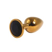 gold small butt plug with black diamond