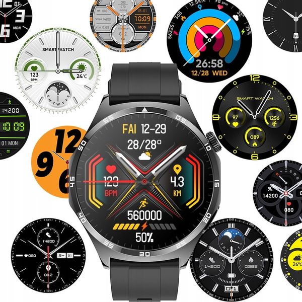 SMARTWATCH ZEGAREK CIŚNIENIOMIERZ EKG GLUKOZA GLIKEMIA HRV ROZMOWY MENU PL zdjęcie 14