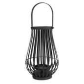 Lampion dekoracyjny metalowy na świeczkę 27X27X42 grafitowy