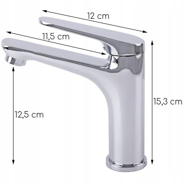 Bateria umywalkowa stojąca chrom srebrna łazienkowa kran do umywalki YOKA zdjęcie 9