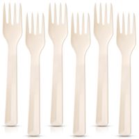 Widelce stołowe plastikowe kremowe SANDY 18 cm 6 szt.