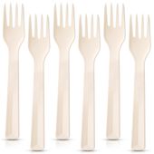 Widelce stołowe plastikowe kremowe SANDY 18 cm 6 szt.