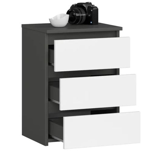 Szafka, STILO, 3 szuflady, 40x35x57, grafit szary, biel, mat | TYLETEGOTU na Arena.pl