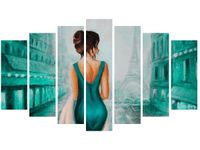 OBRAZ PARIS WALK WIEŻA EIFFA KOBIETA KOLORY