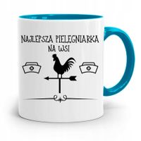Kubek Błękitny Pielęgniarki Najlepsza Pielęgniarka Z Nadrukiem Ze Zdjęciem