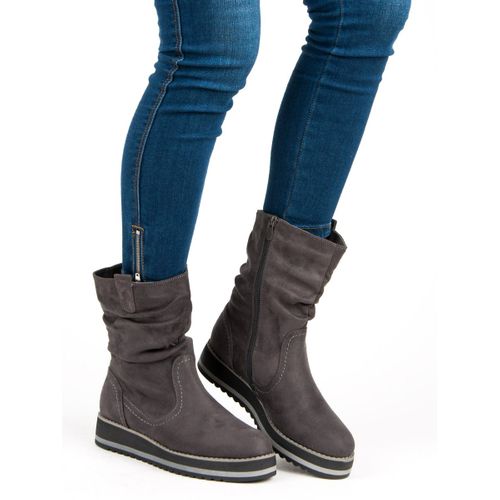 Szare botki na platformie r.37 na Arena.pl