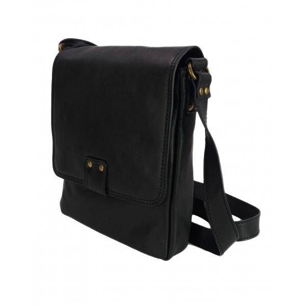 Włoska skórzana listonoszka, raportówka A5 Czarna LP361N zdjęcie 5