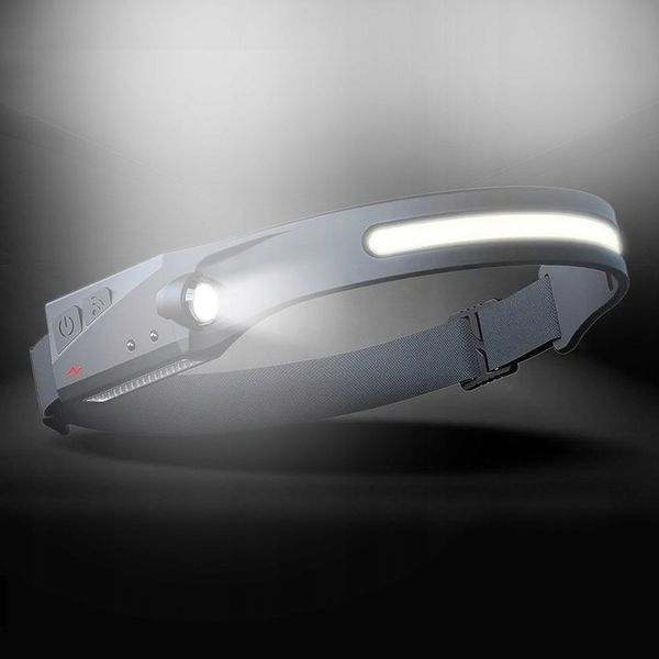 LATARKA CZOŁOWA CZOŁÓWKA LED NA GŁOWĘ LAMPKA AKUMULATOROWA COB CZUJNIK RUCH zdjęcie 10