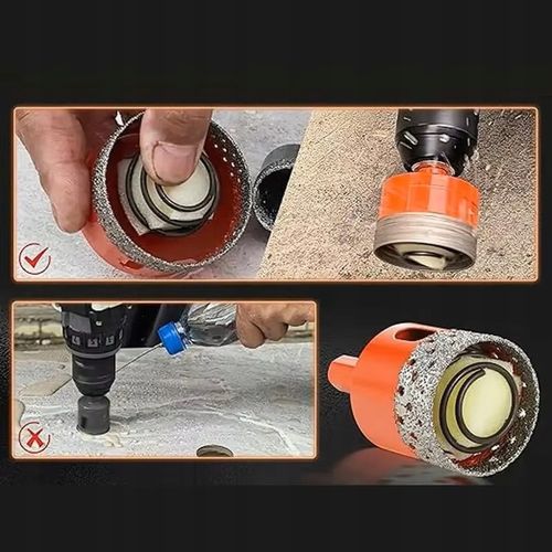 OTWORNICA DIAMENTOWA KORONKA DO GRESU M14 ZESTAW ⌀ 6,8,10,35,68 mm ADAPTER na Arena.pl