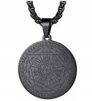 Wisiorek Talizman 7 Aniołów Archaniołów Amulet Pieczęć 316L Czarny