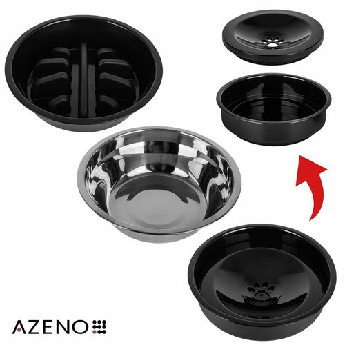 Miska dla Psa NA STOJAKU MISKA PODWÓJNA REGULOWANA DUŻA Spowalniająca 3w1 na Arena.pl