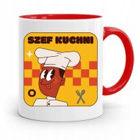 Kubek Czerwony Dla Kucharza Kucharki Szef Kuchni Z Nadrukiem Ze Zdjęciem