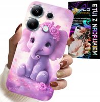 ETUI DO XIAOMI NOTE 14S - SŁODKI SŁONIK NA RÓŻOWYM TLE CASE +FOLIA