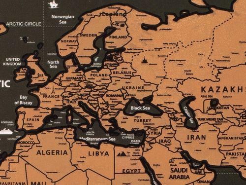 Mapa świata zdrapka 40x30cm połysk na Arena.pl