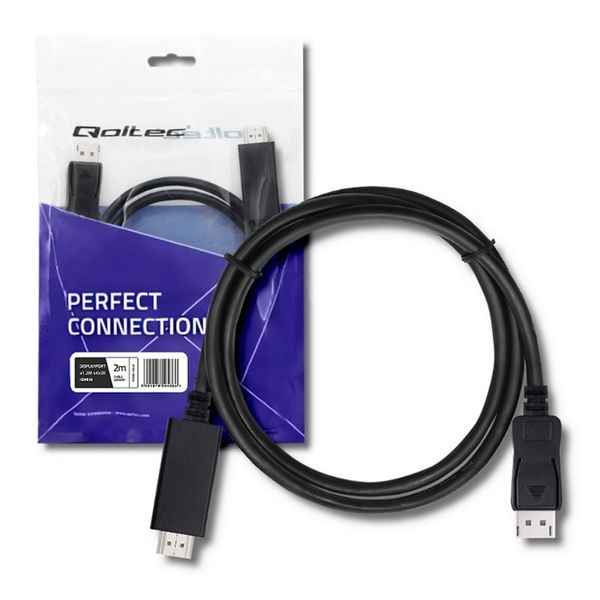 Qoltec DisplayPort v1.2 męski | HDMI męski | 5K | 2m zdjęcie 2