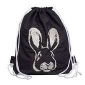 Bawełniany Worek na Plecy z Haftem Zająca – Modny i Lekki