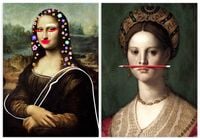 Zestaw dwóch plakatów mona lisa kwiaty 70x100 cm